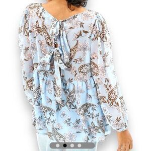 American Eagle Outfitters Blue Floral Blouse